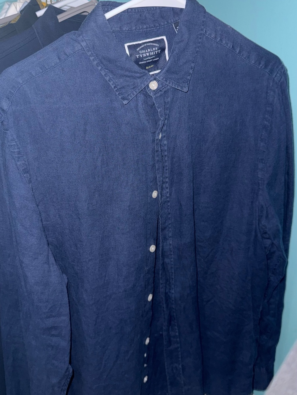Charles Tyrwhitt Deep Navy Casual Button-Up Shirt